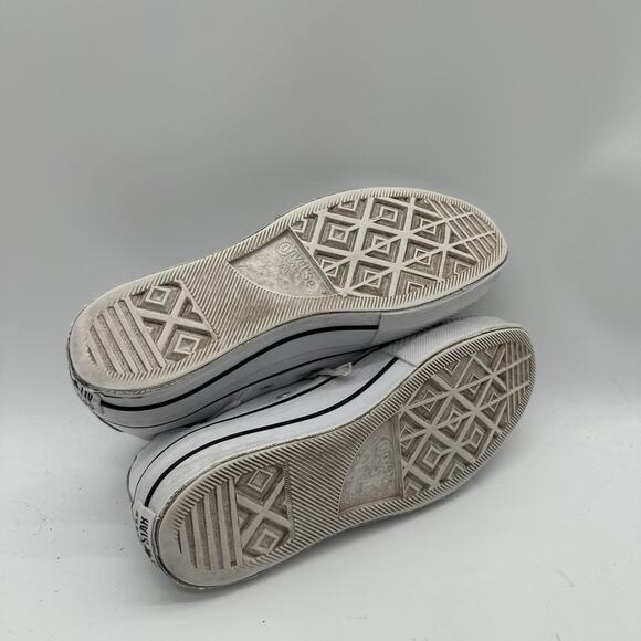 Womens Size 9 Converse Chuck Taylor All Star White Leather Platform Sneakers - Picture 7 of 8